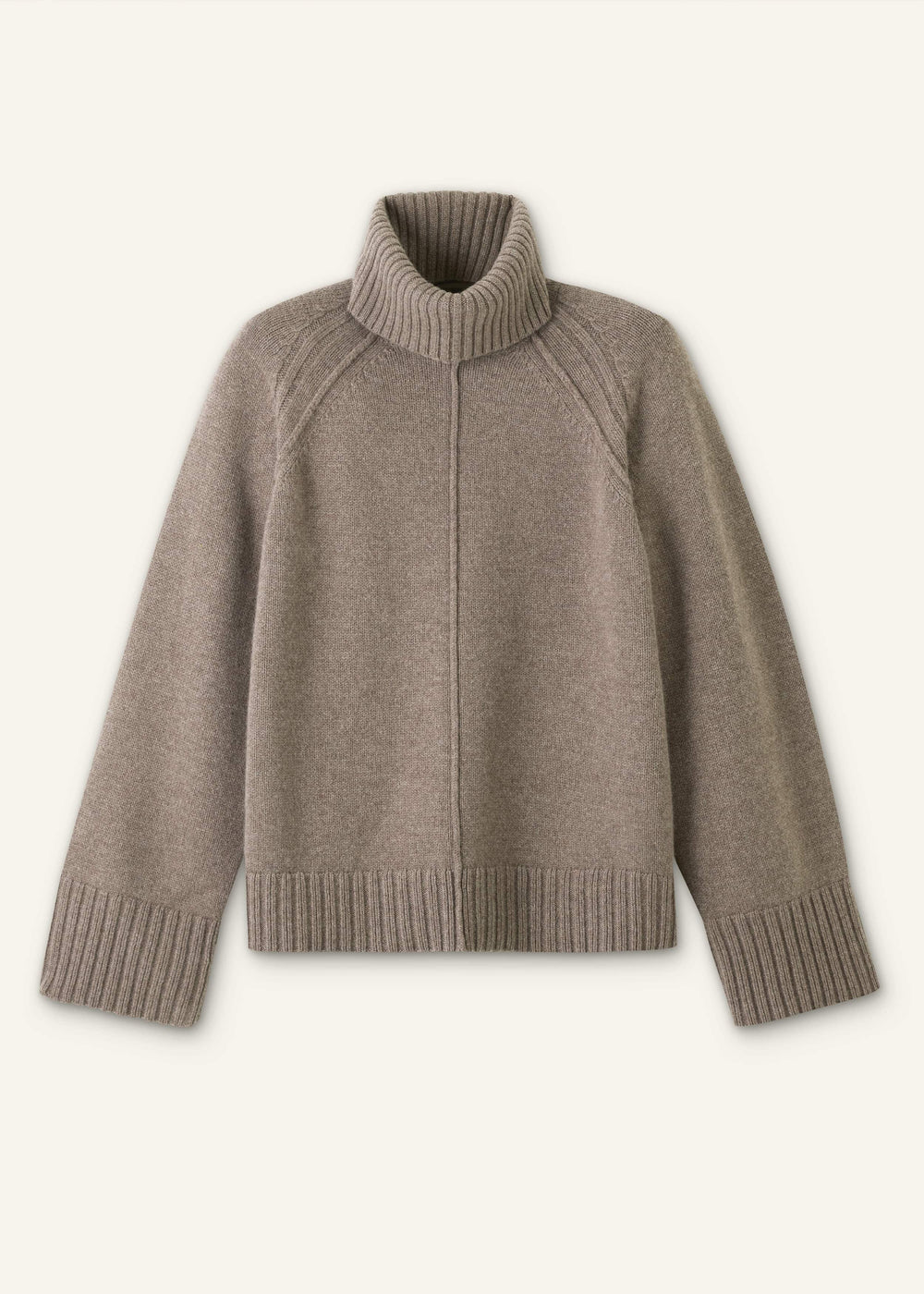 Brown Exposed Seam Raglan Sweater + Snood