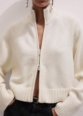 Cream Two-Way Zip Jacket
