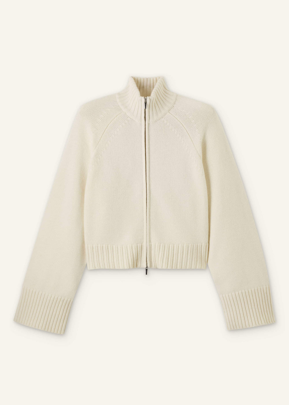 Cream Two-Way Zip Jacket