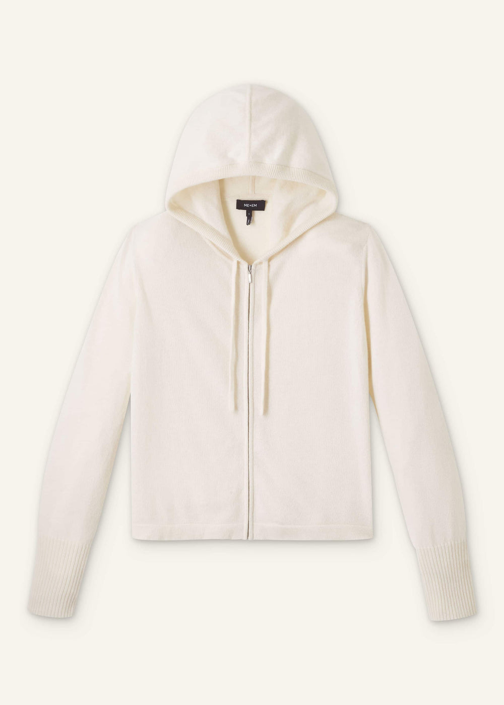 Cream Cashmere Relaxed Fit Box Zip Hoody