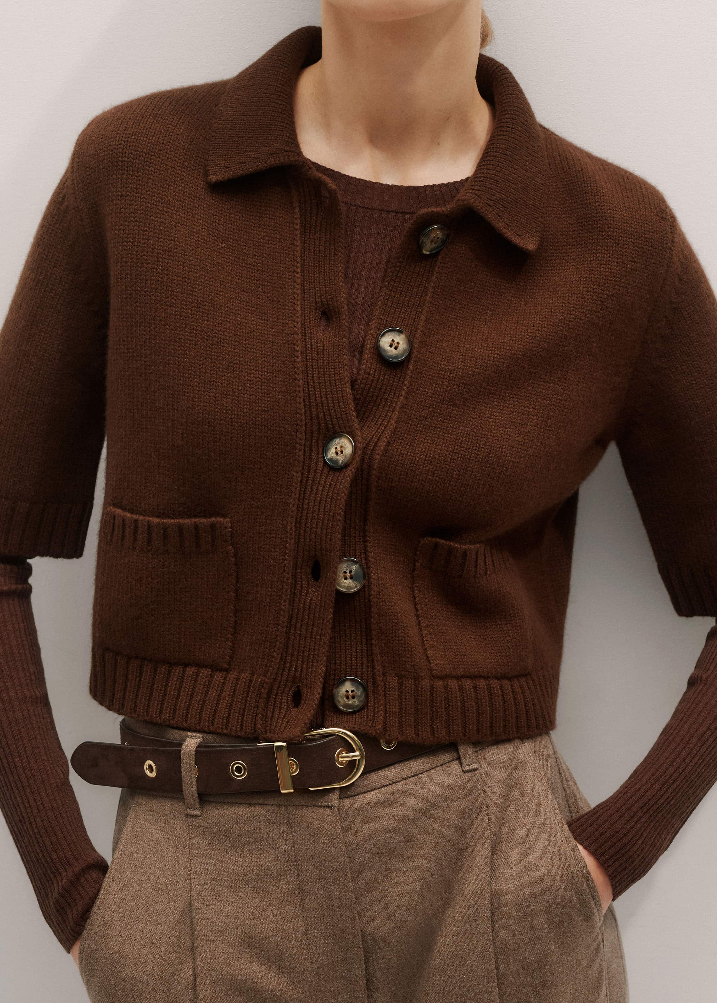 Brown Barely There Sweater
