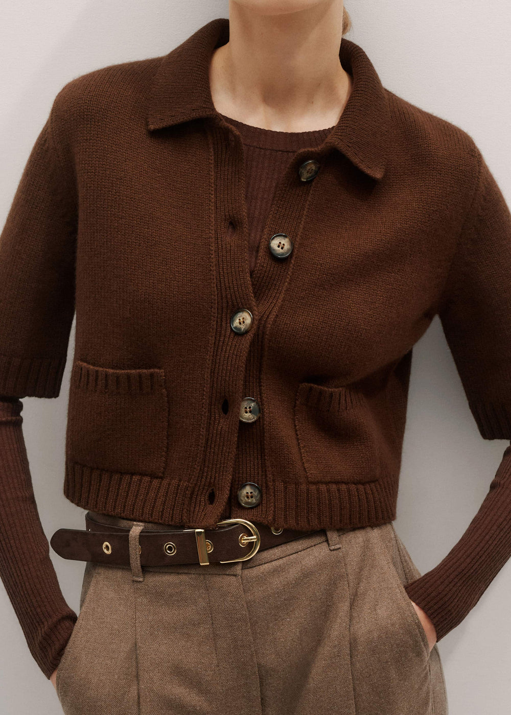 Brown Barely There Sweater
