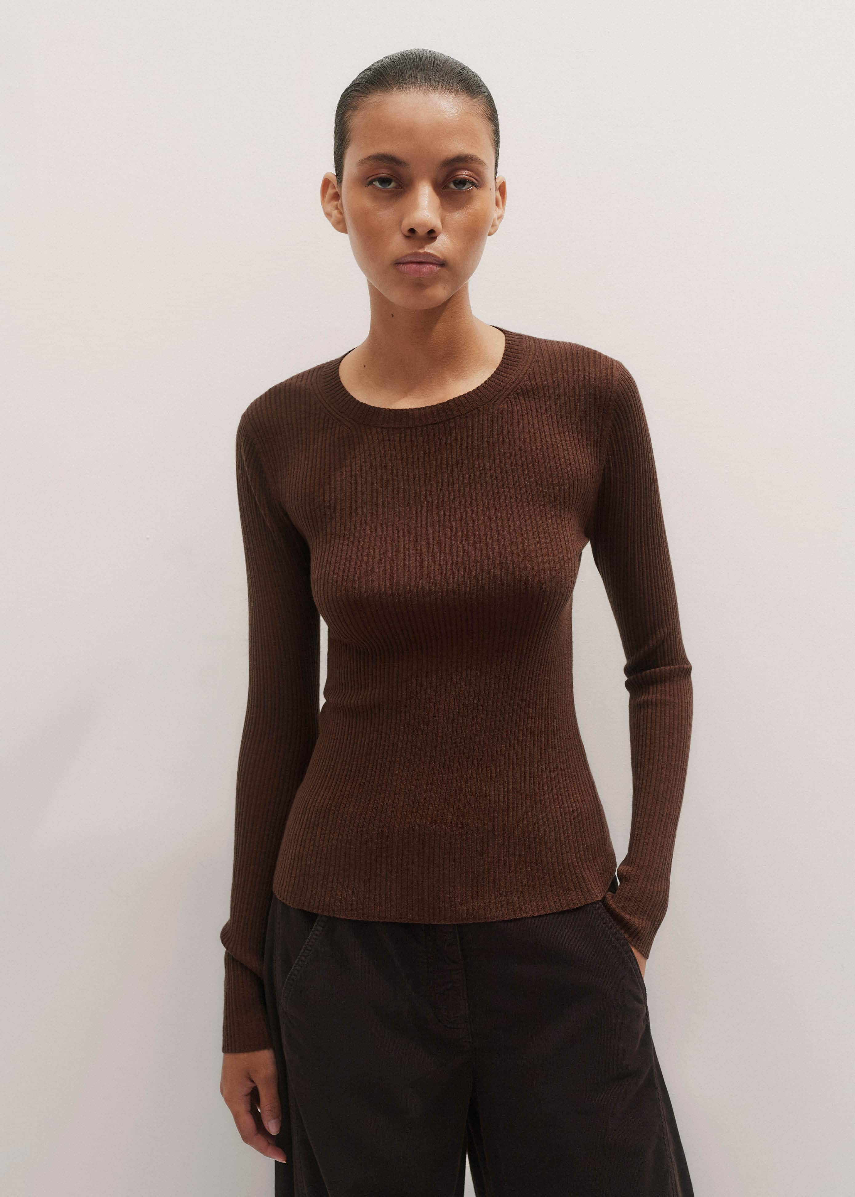 Brown Barely There Sweater
