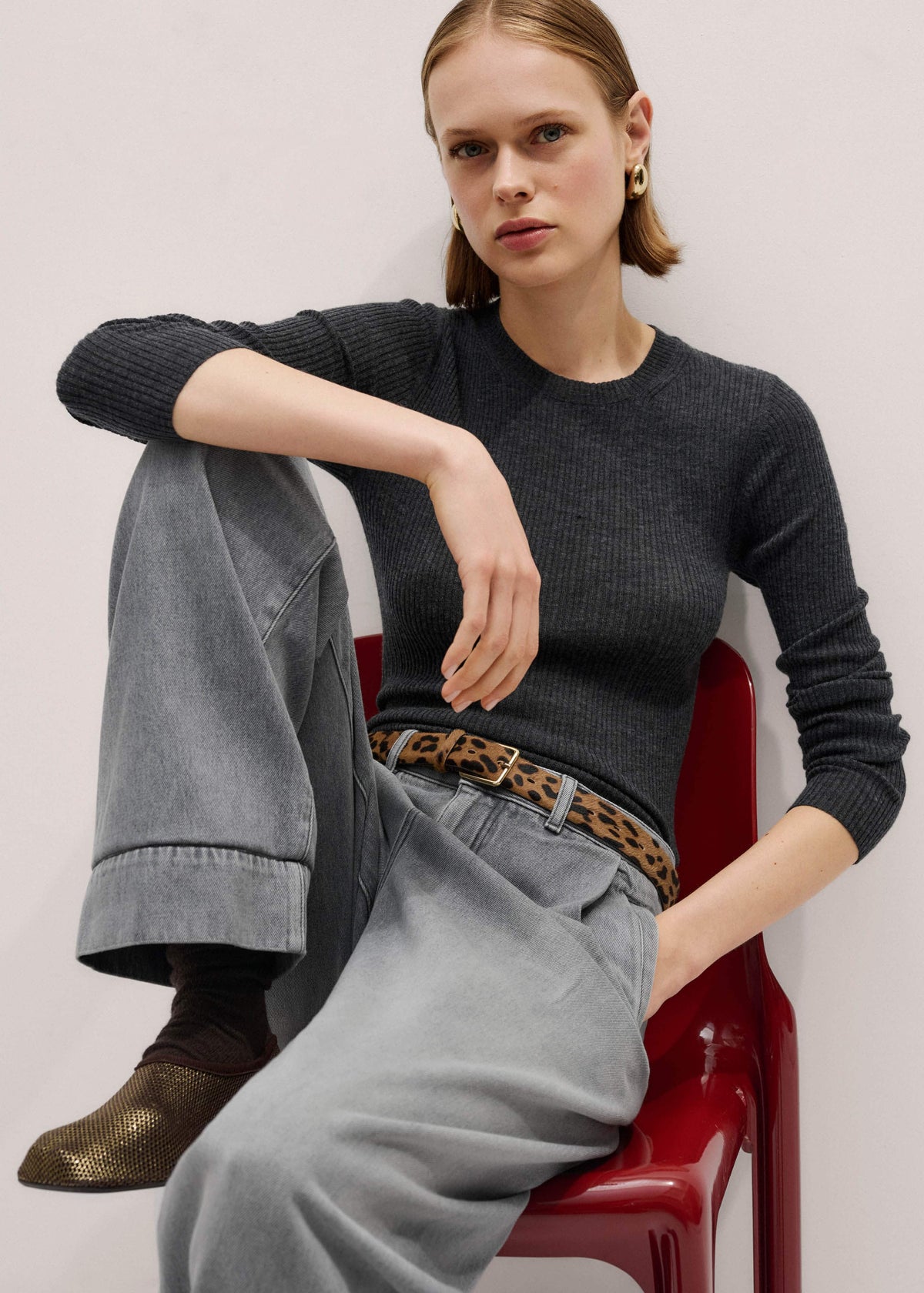 Gray Barely There Sweater