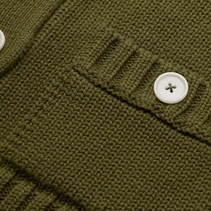 Olive Green Straight Crop Cardigan