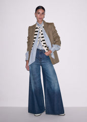 Cream Bouclé Stripe Short Sleeve Cardigan
