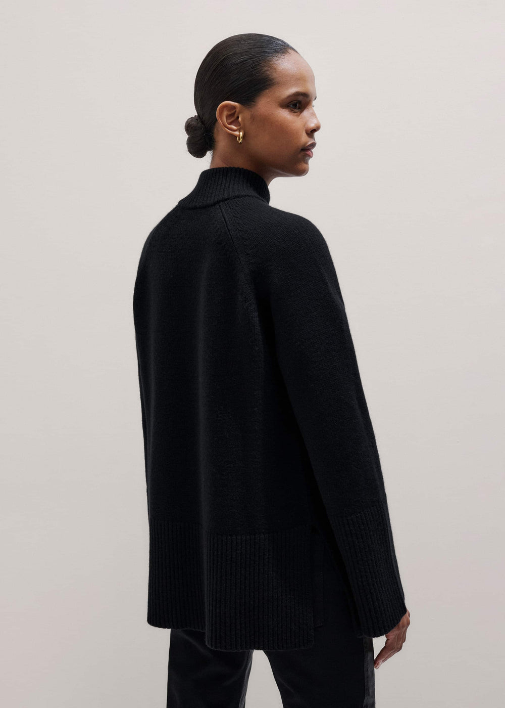 Black Button-Through Longline Cardigan