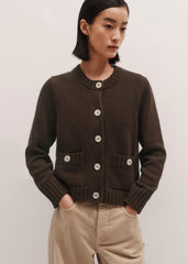 Brown Crop Cardigan