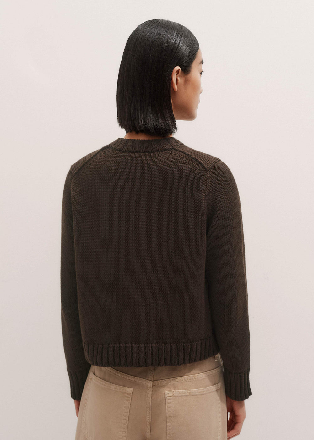 Brown Crop Cardigan