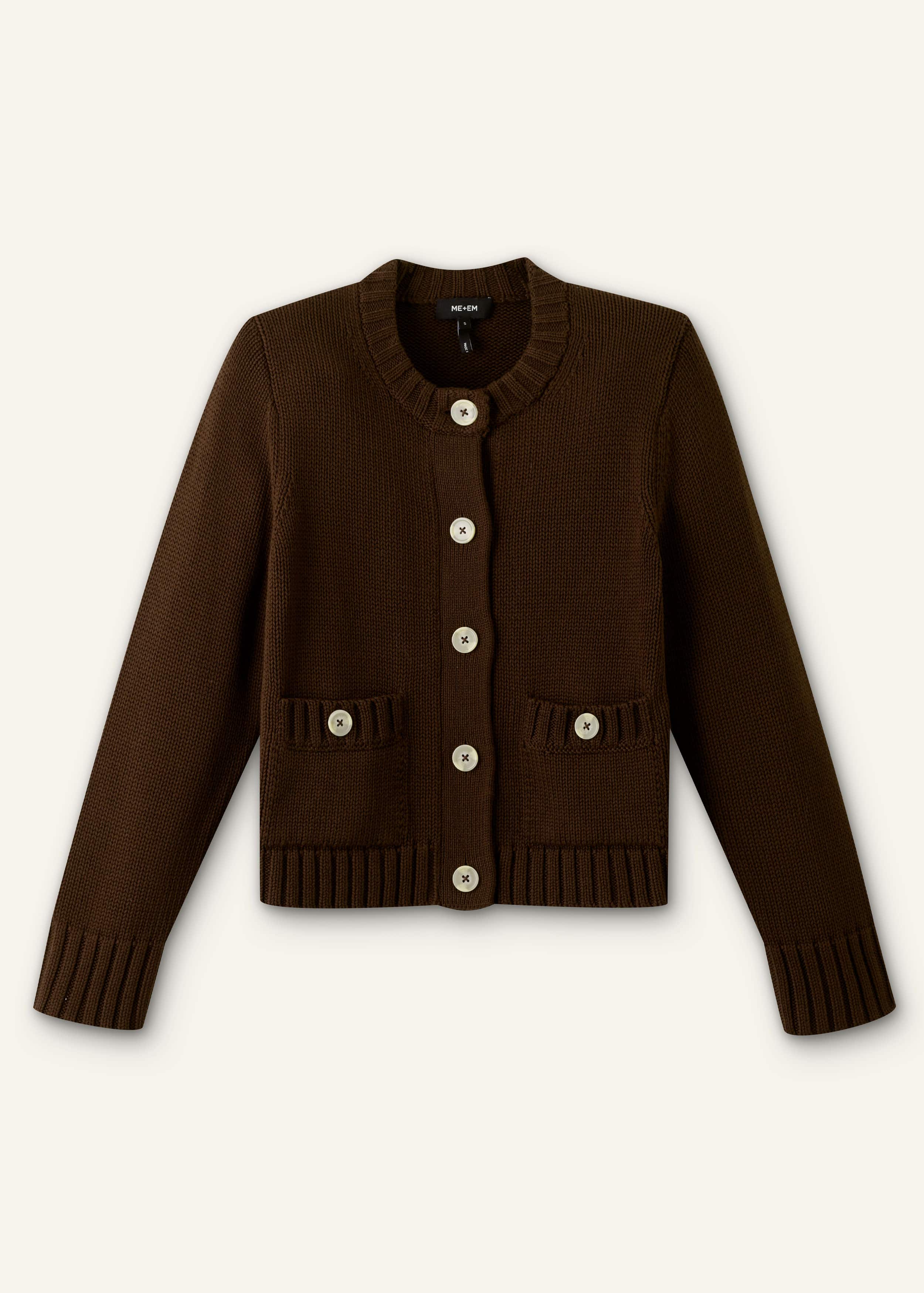 Brown Crop Cardigan