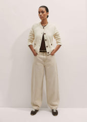Cream Bracelet Sleeve Cropped Cardigan