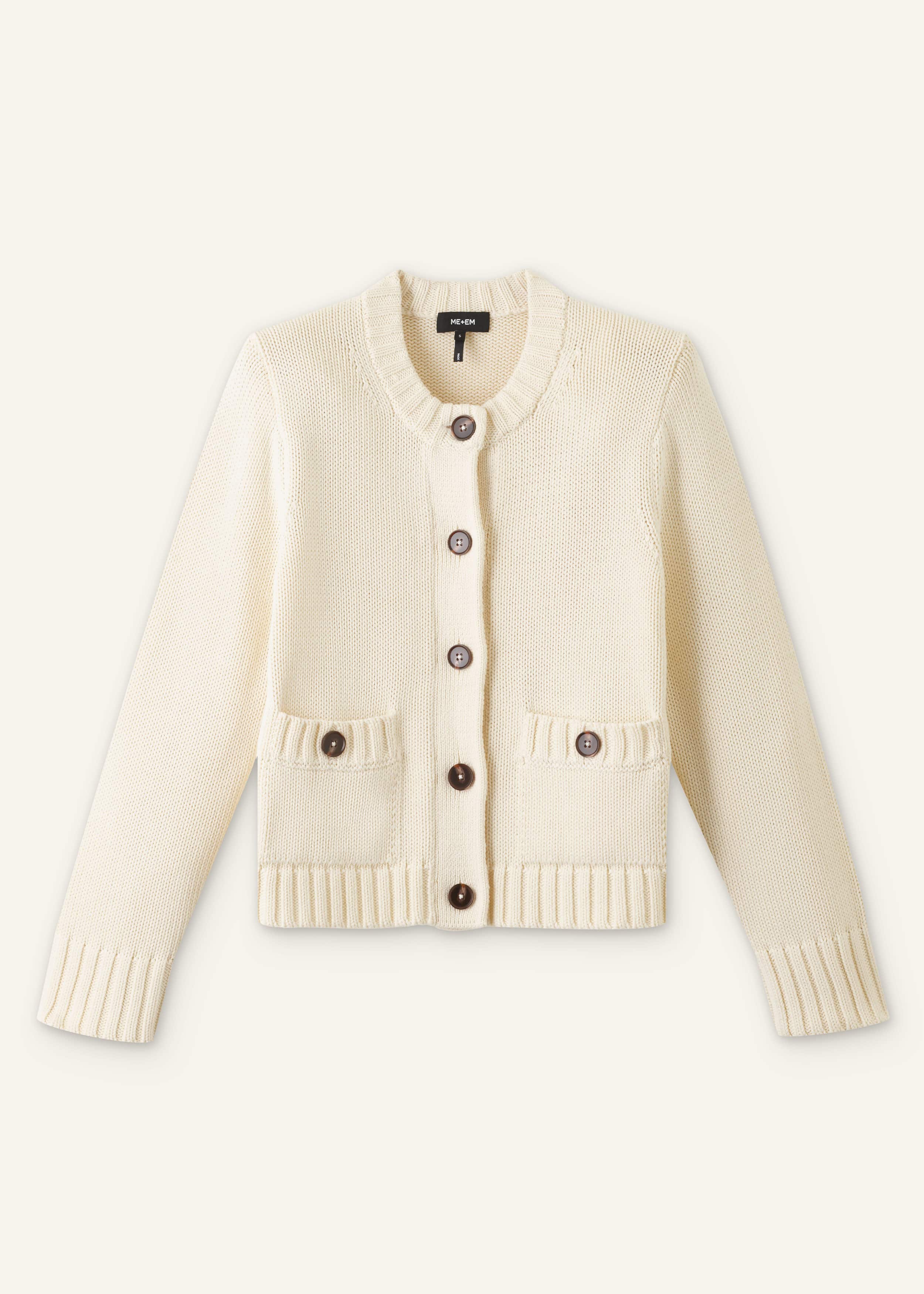 Cream Bracelet Sleeve Cropped Cardigan