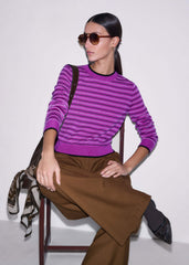 Textured Stripe Straight Sweater