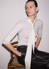 Cream Barely There Slim Rib Layering Sweater
