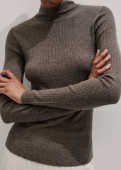 Brown Barely There Slim Layering Sweater