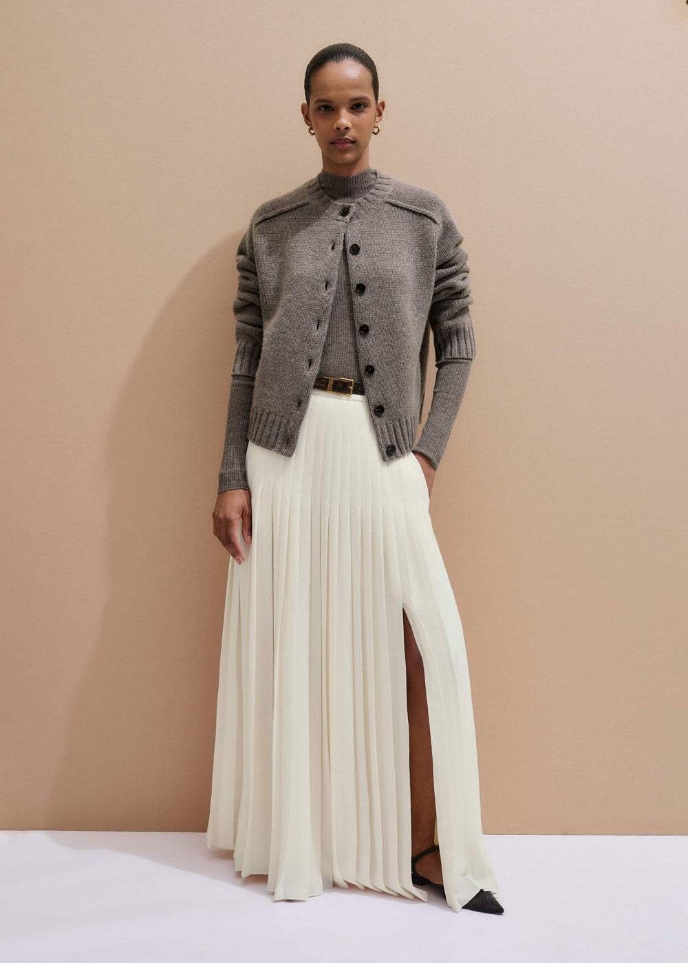 Brown Barely There Slim Layering Sweater