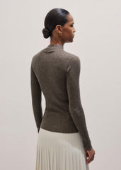 Brown Barely There Slim Layering Sweater
