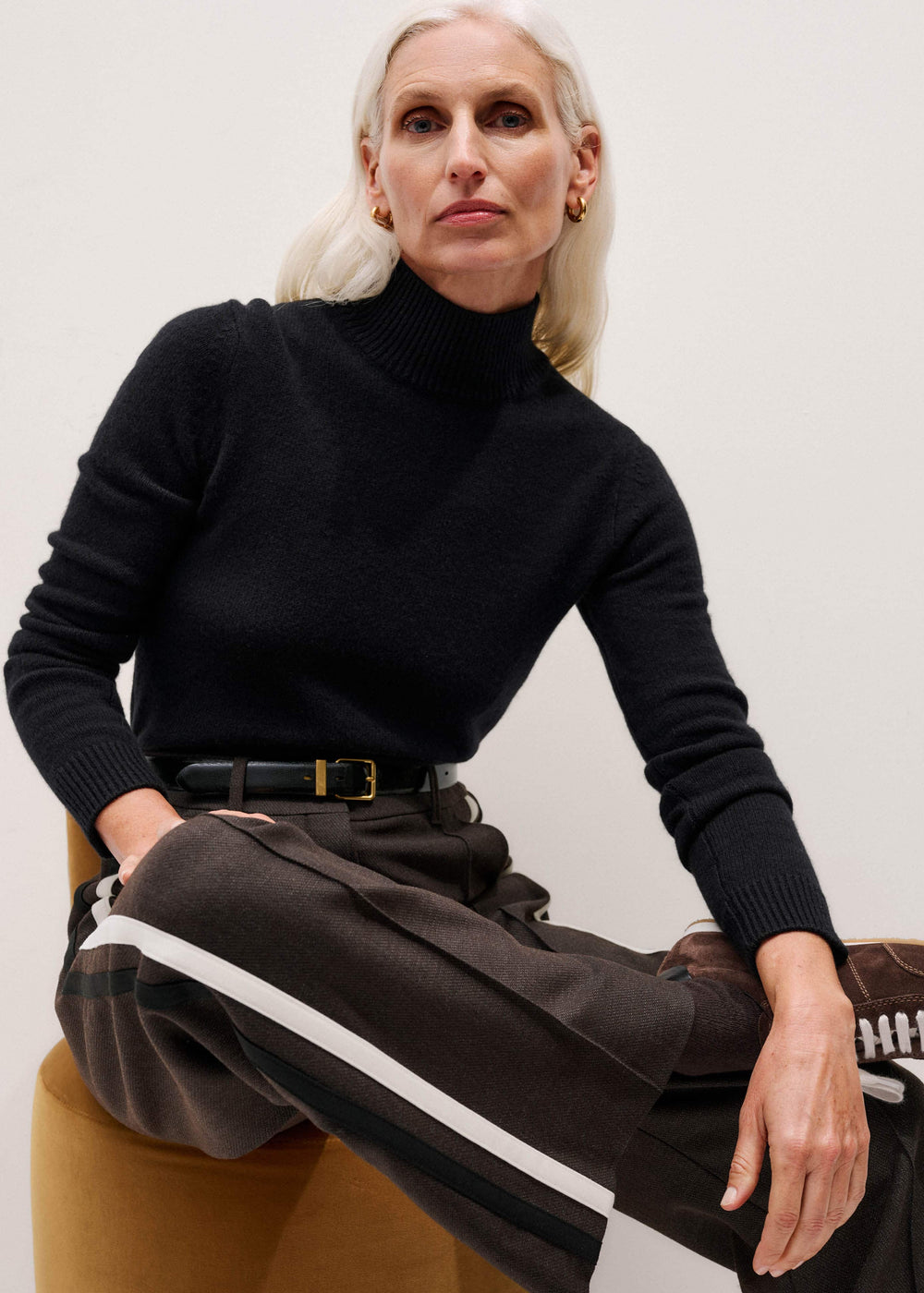 Black High Neck Crop Sweater