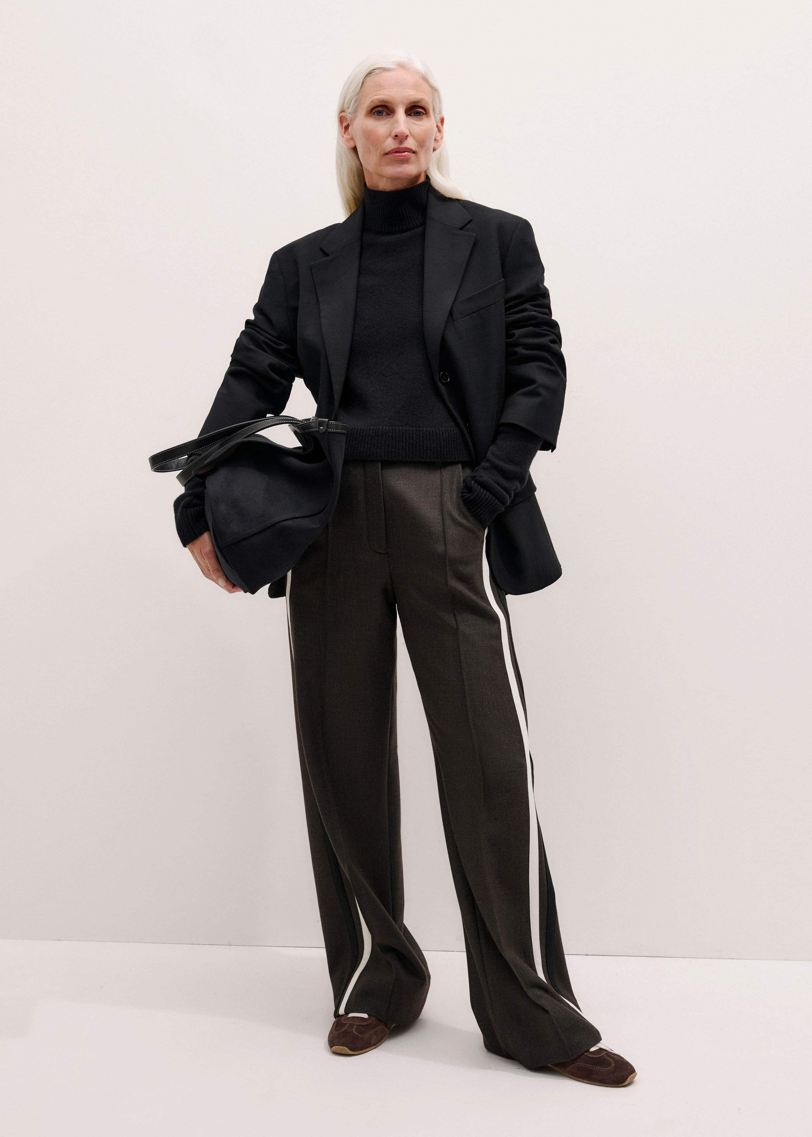 Black High Neck Crop Sweater