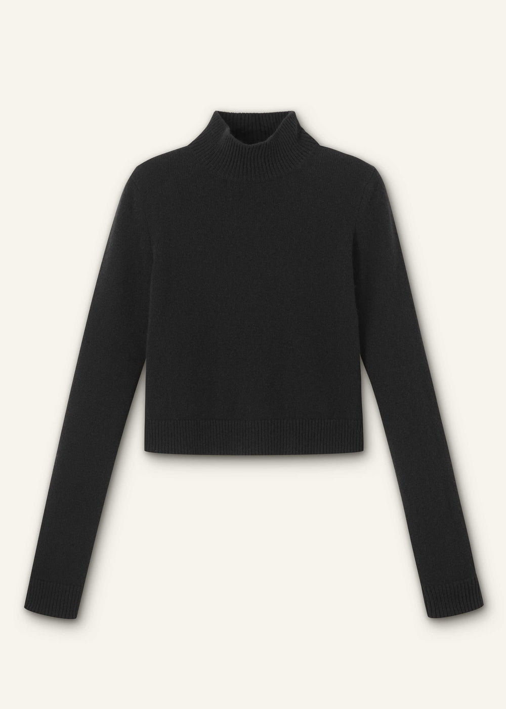 Black High Neck Crop Sweater