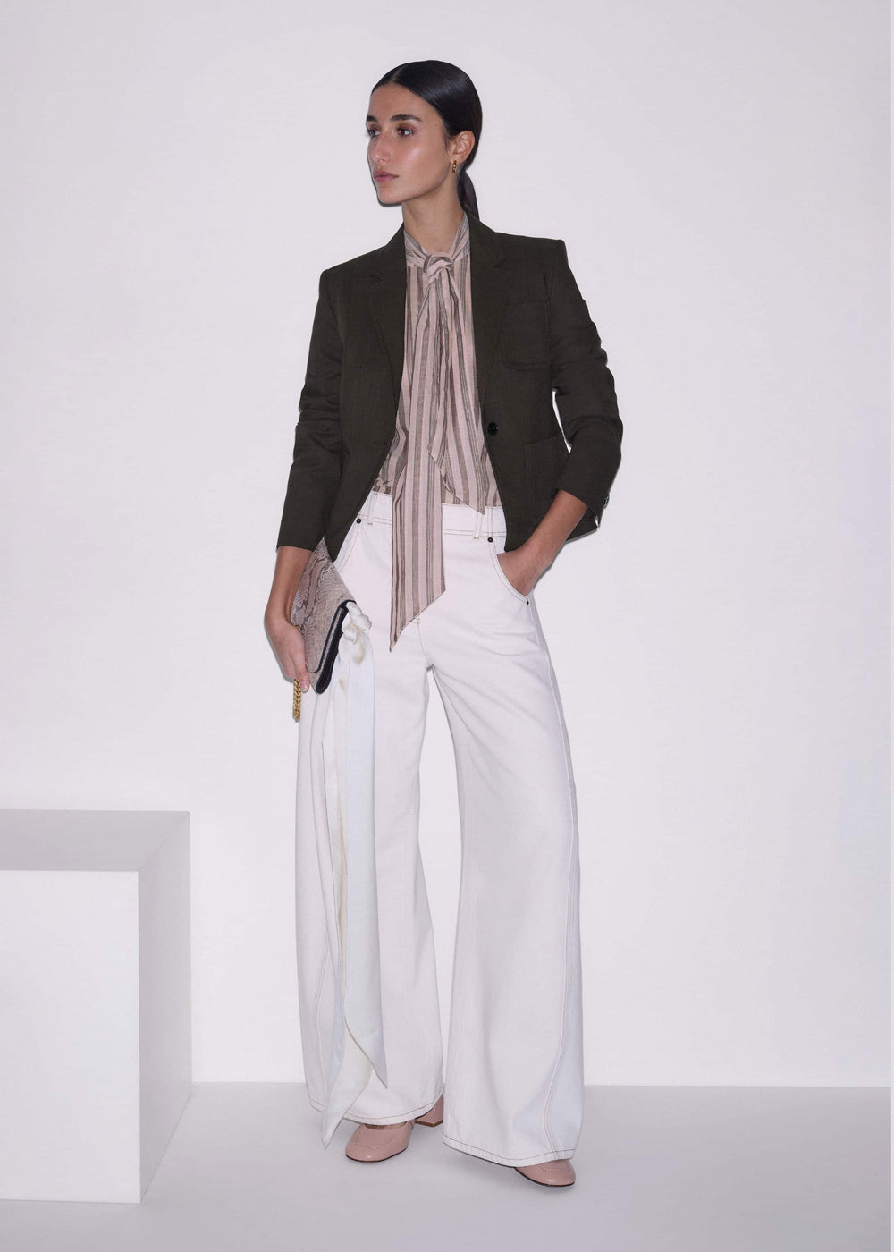 Brown Fitted Short Blazer