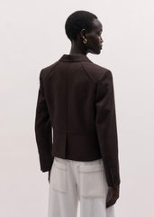 Brown Fitted Short Blazer
