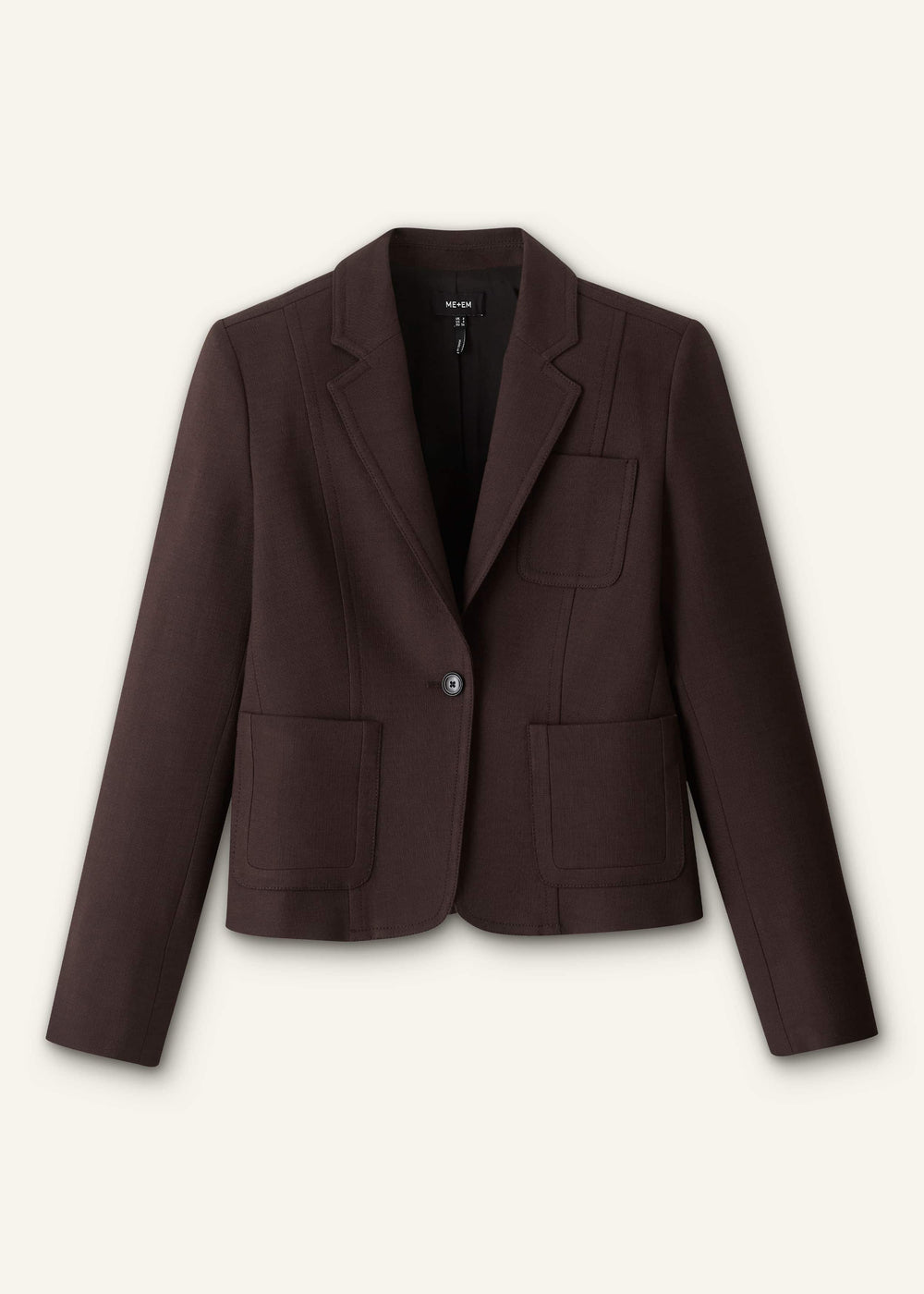Brown Fitted Short Blazer