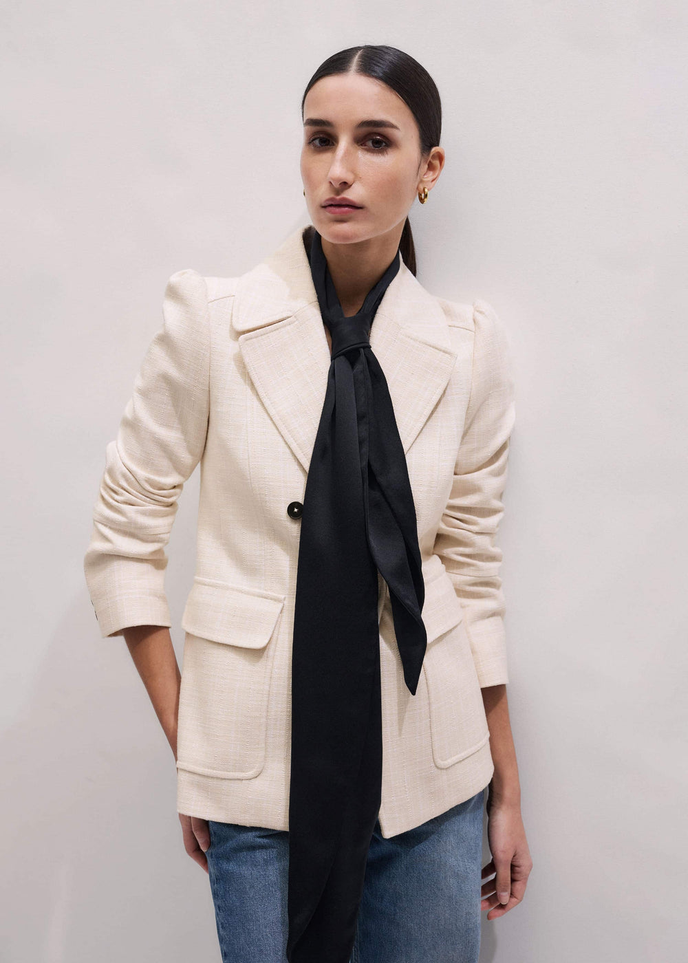Ivory Slim Feminine Sleeve Blazer
