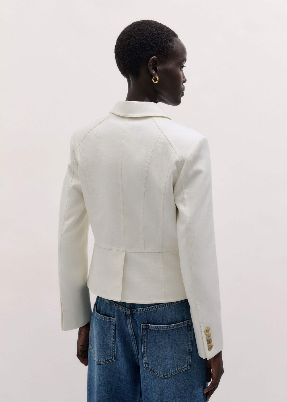 Ivory Fitted Utility Jacket