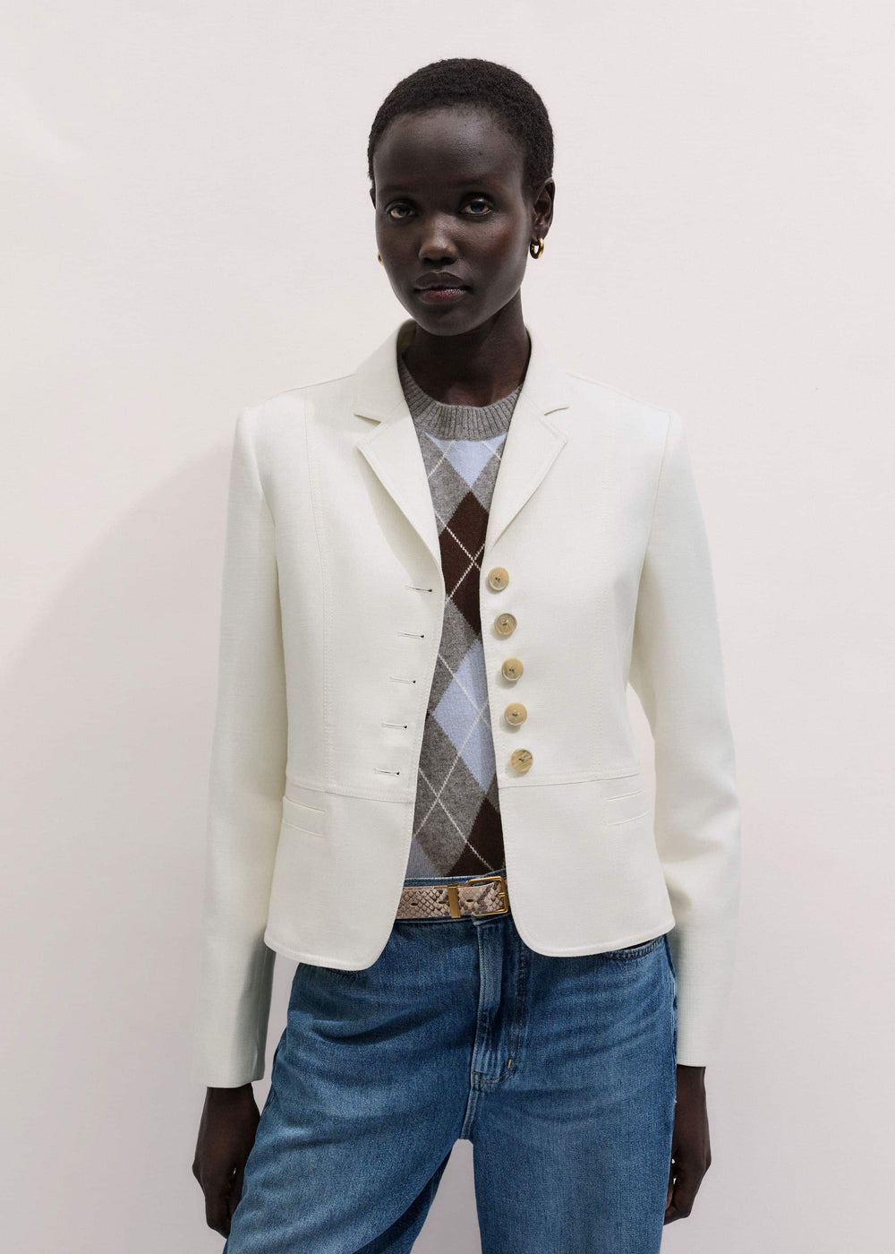Ivory Fitted Utility Jacket