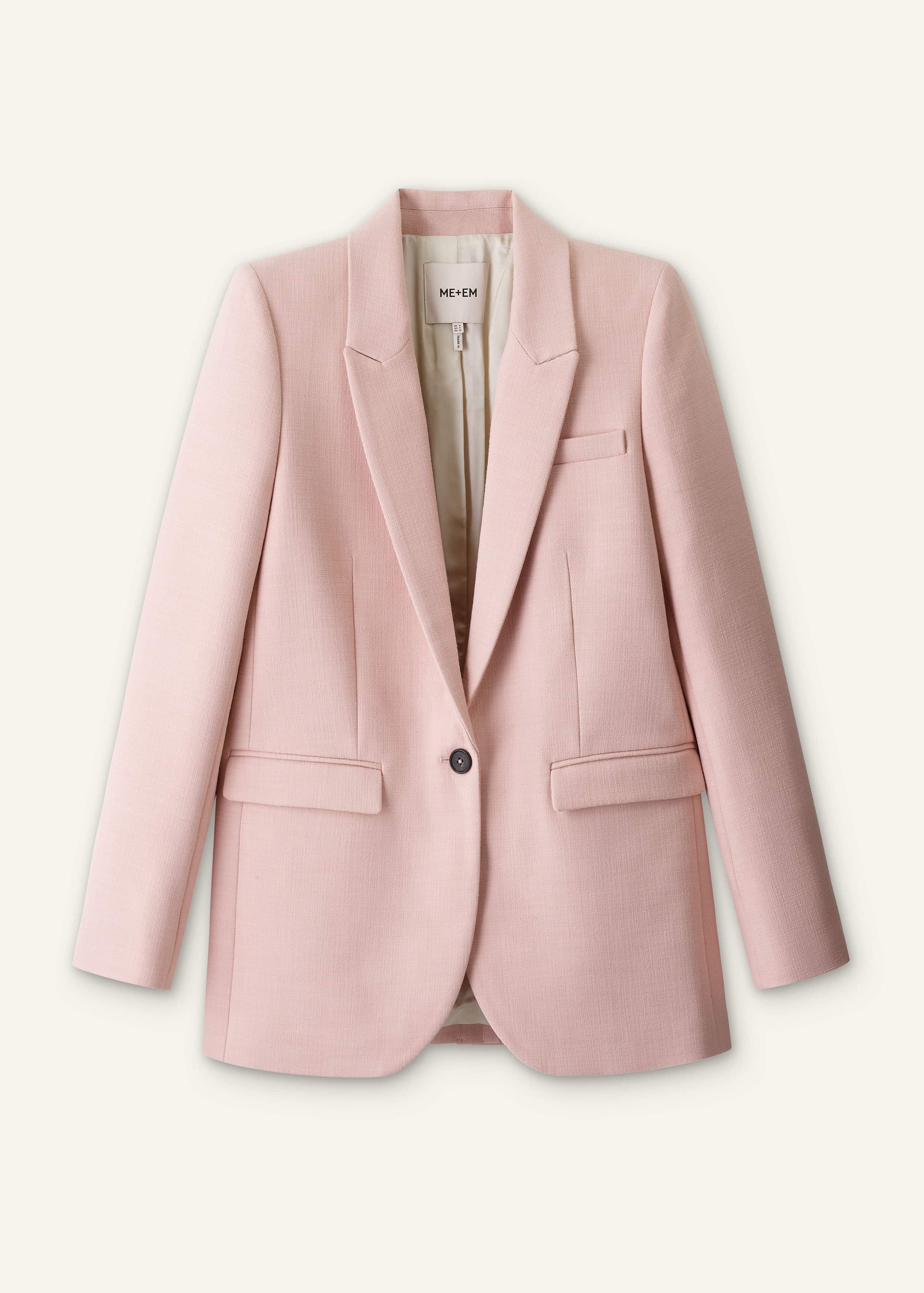 Pink Sharp Shoulder Blazer
