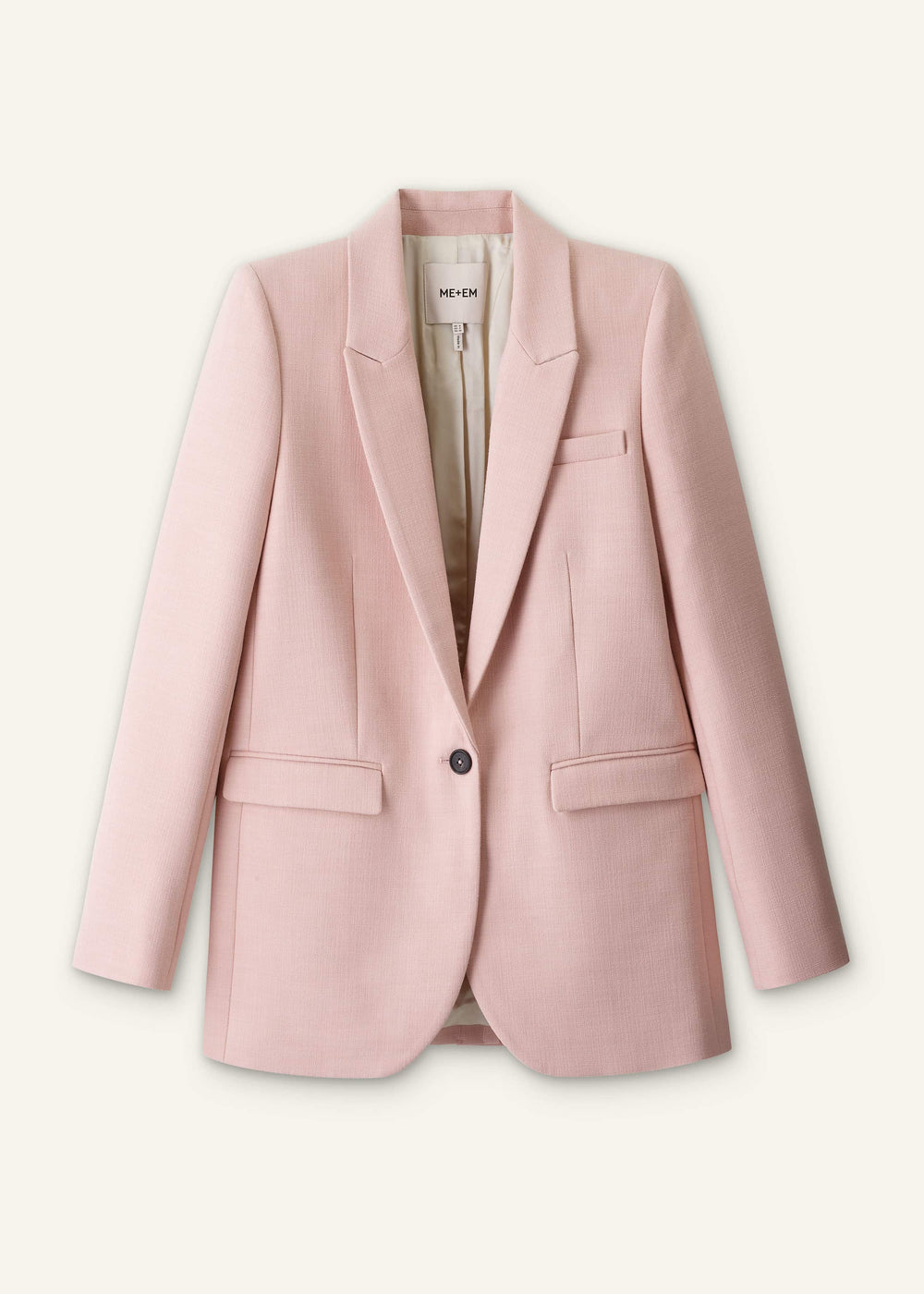 Pink Sharp Shoulder Blazer
