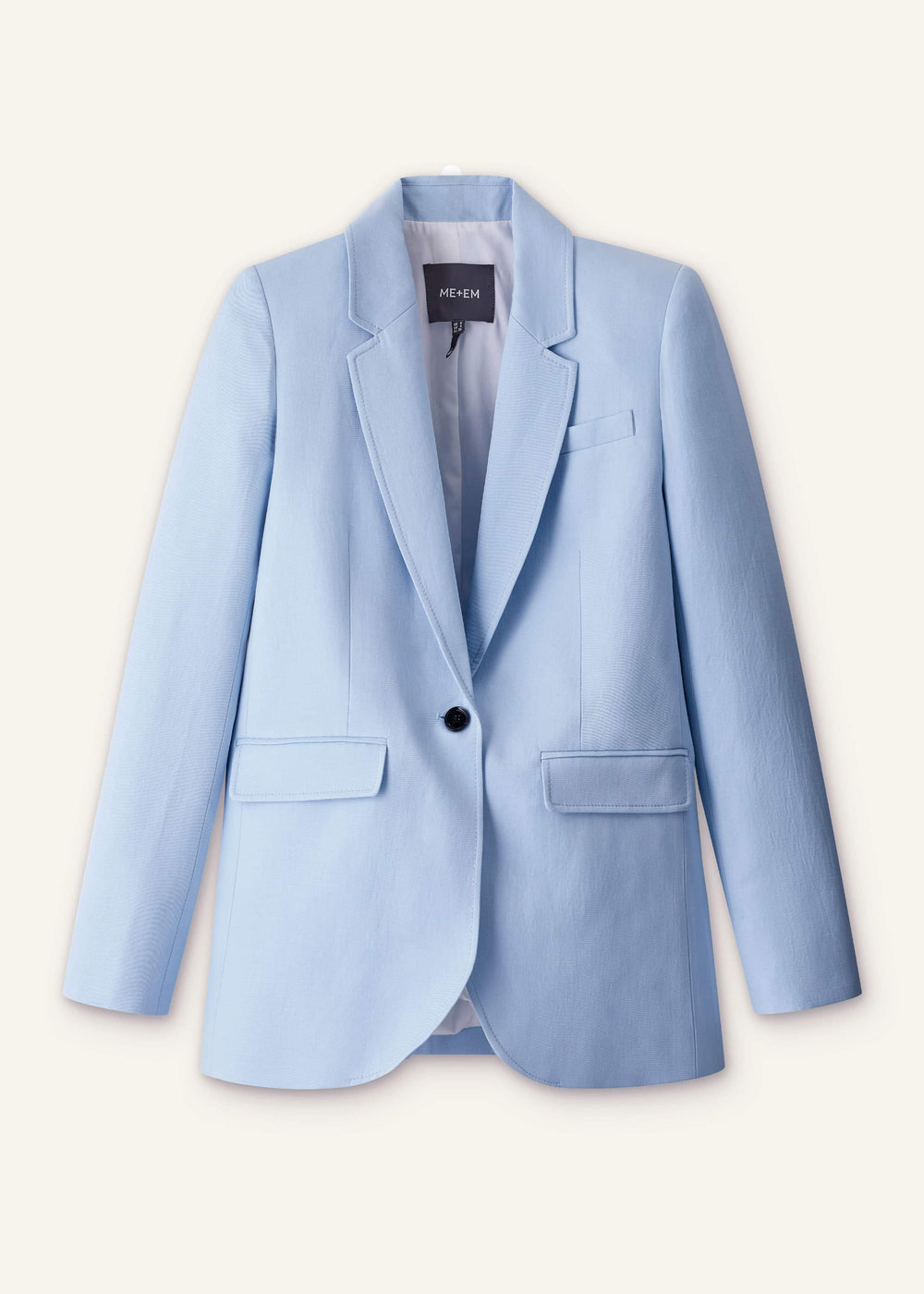 Sky Blue Sharp Shoulder Blazer