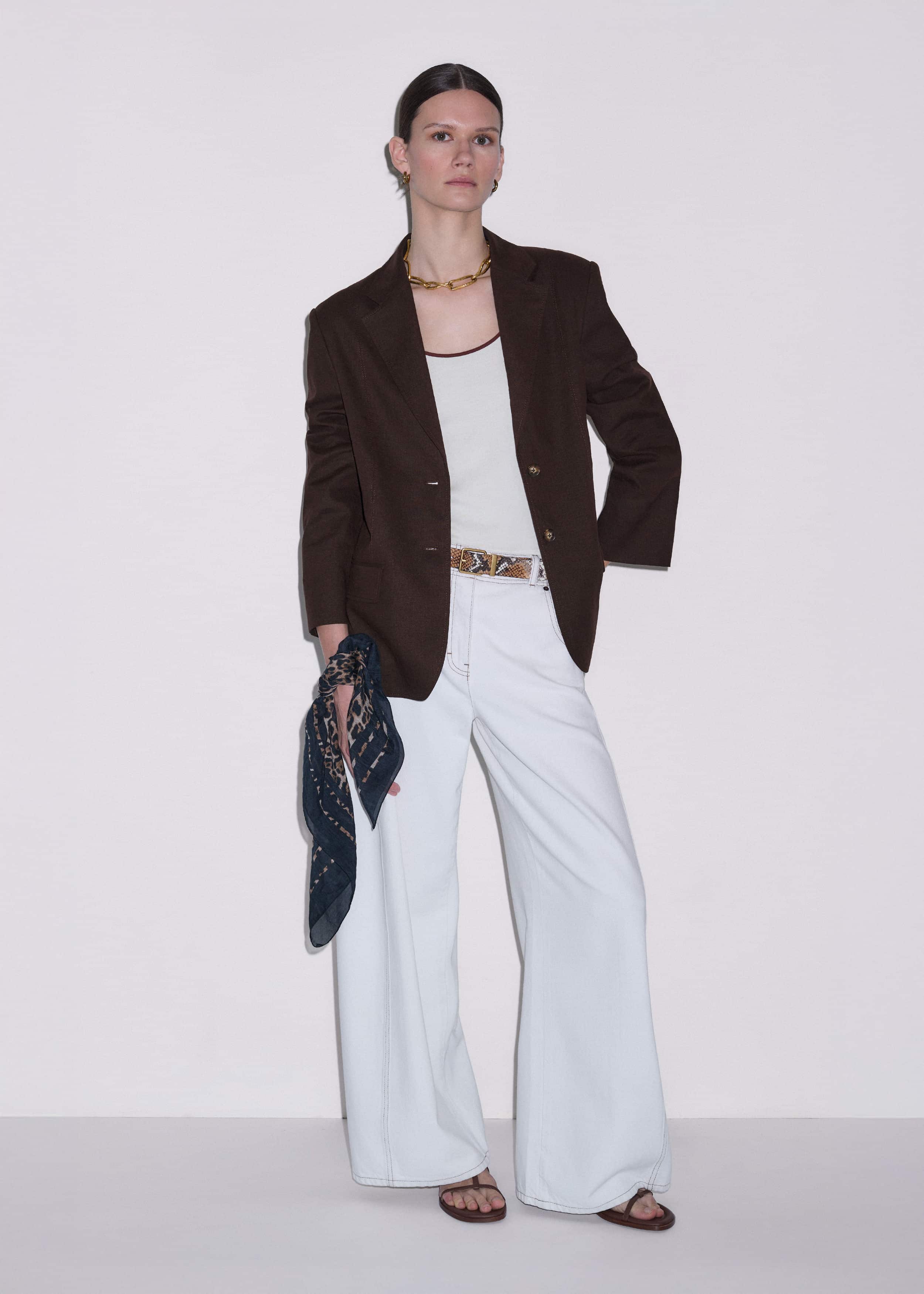 Brown Summer Oversized Blazer