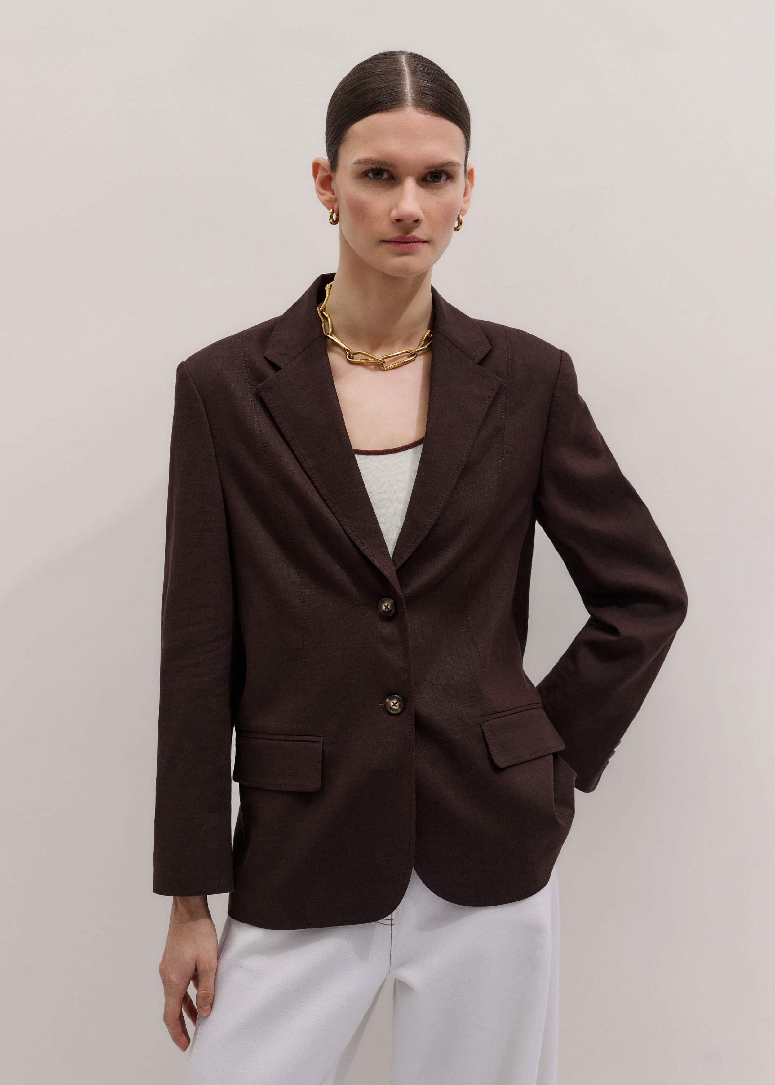 Brown Summer Oversized Blazer