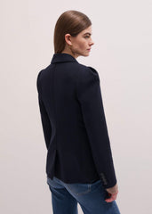Navy Feminine Sleeve Fitted Blazer