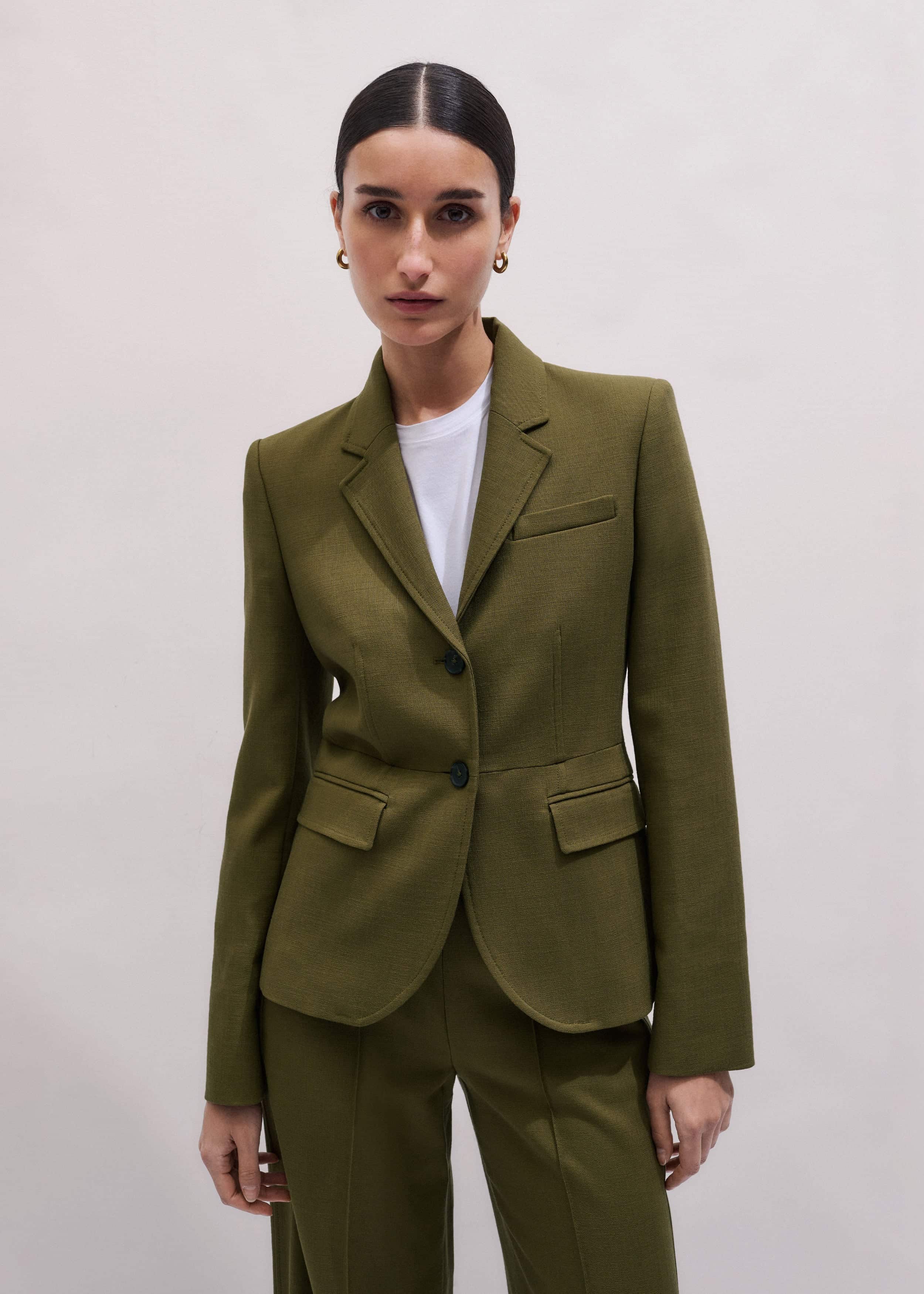 Olive Green Soft Sculpt Jacket