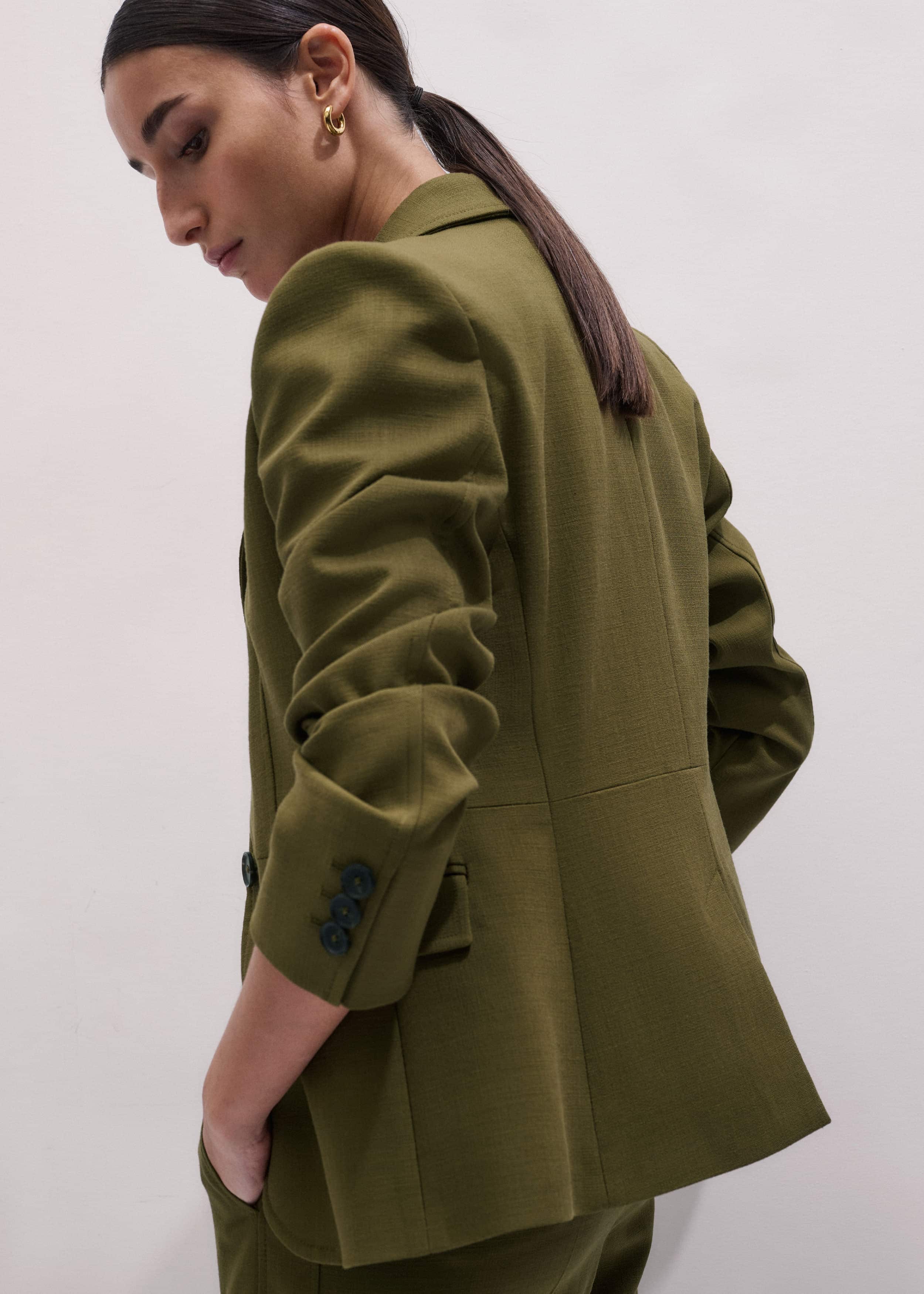 Olive Green Soft Sculpt Jacket