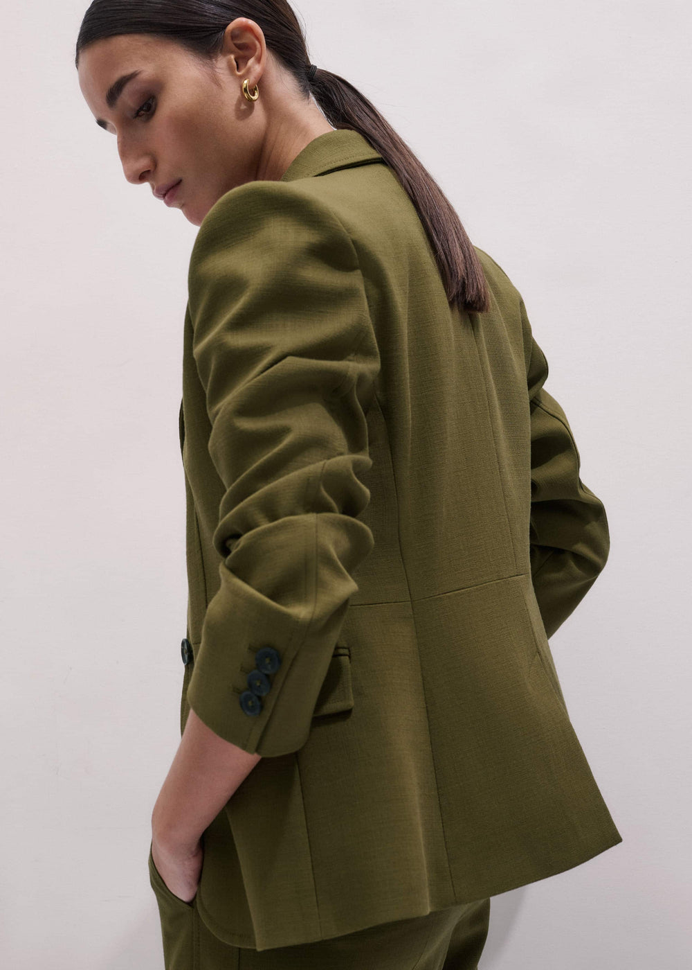 Olive Green Soft Sculpt Jacket