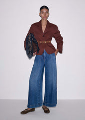 Cinnamon Brown Oversized Short Blazer
