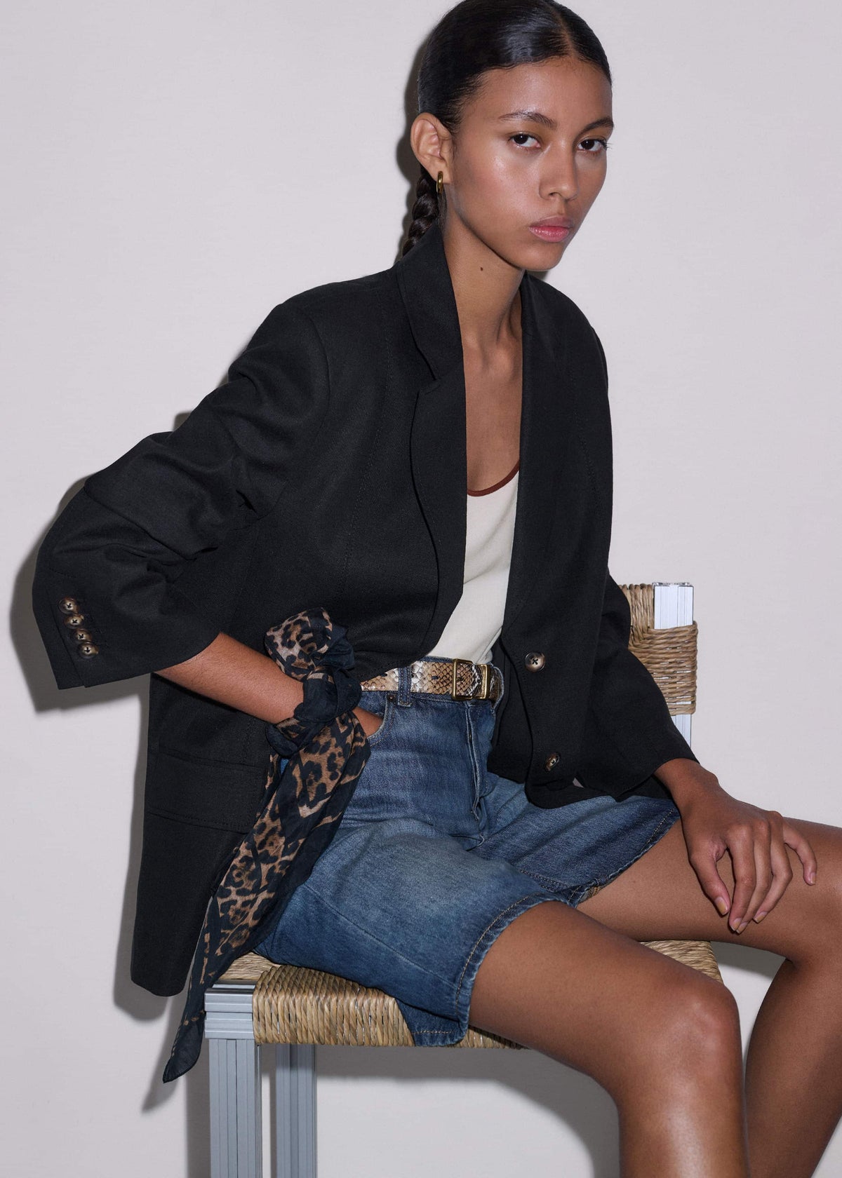 Black Summer Oversized Blazer
