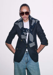Navy Sharp Shoulder Blazer