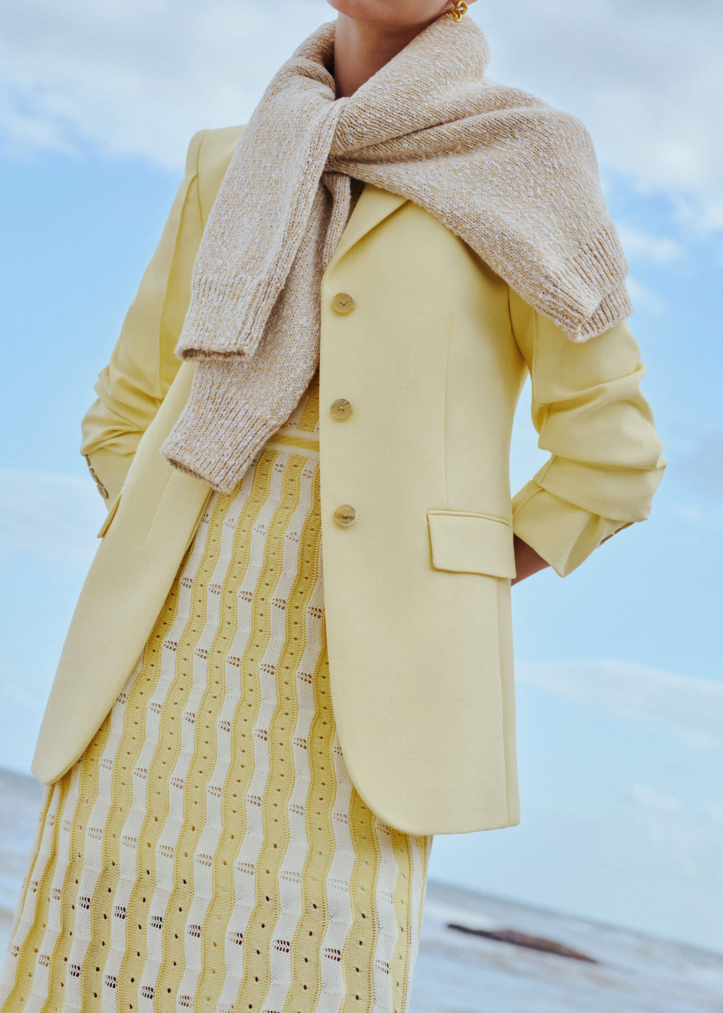Yellow Slim Contour Blazer