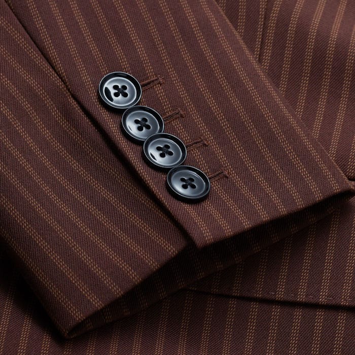 Cinnamon Pinstripe Sharp Shoulder Contour Blazer