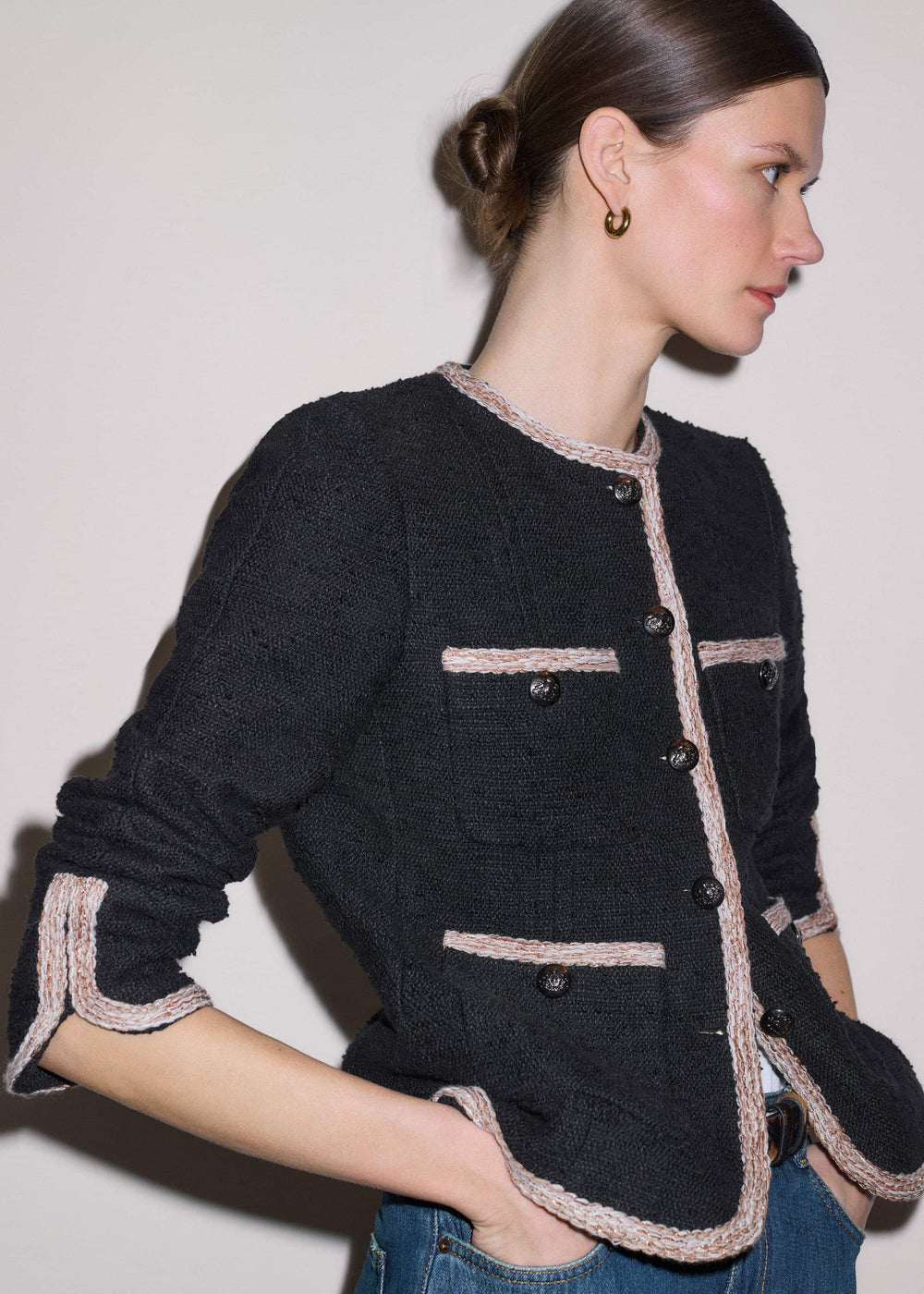 Black Straight Fit Jacket