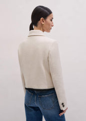 Cream Straight Crop Jacket