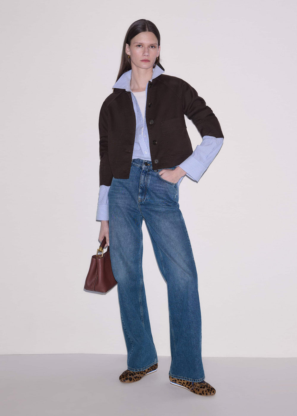 Brown Cocoon Sleeve Jacket