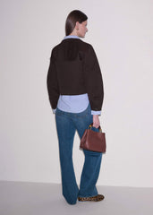 Brown Cocoon Sleeve Jacket