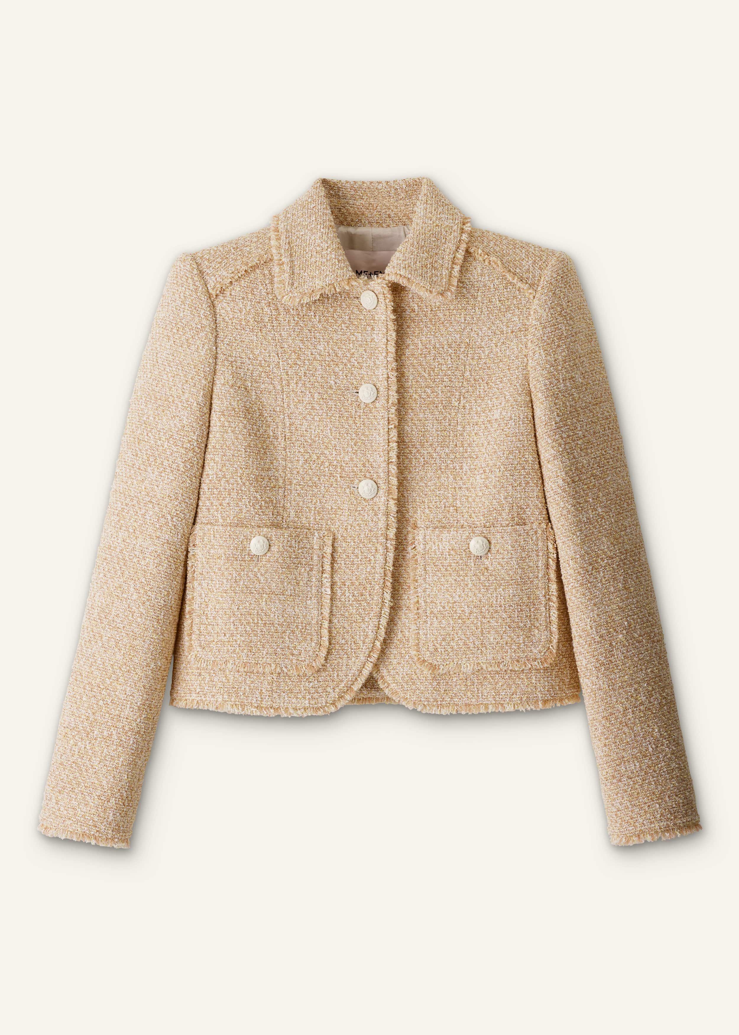 Cream Fringed Short Jacket