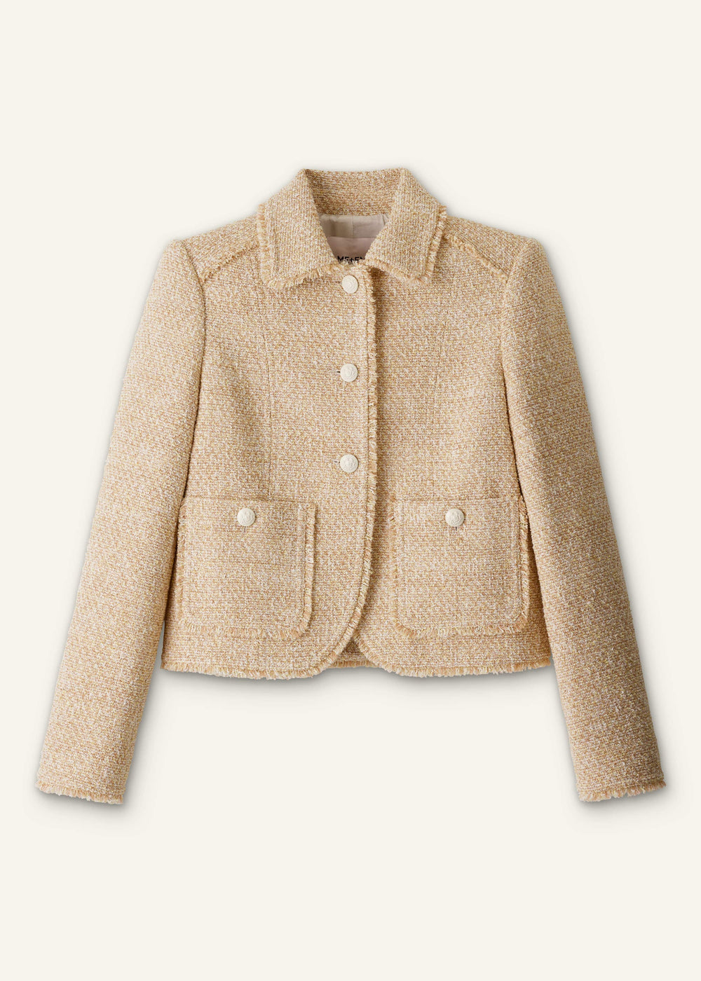 Cream Fringed Short Jacket